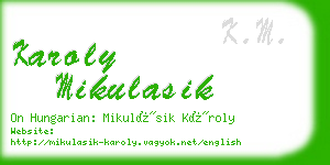 karoly mikulasik business card